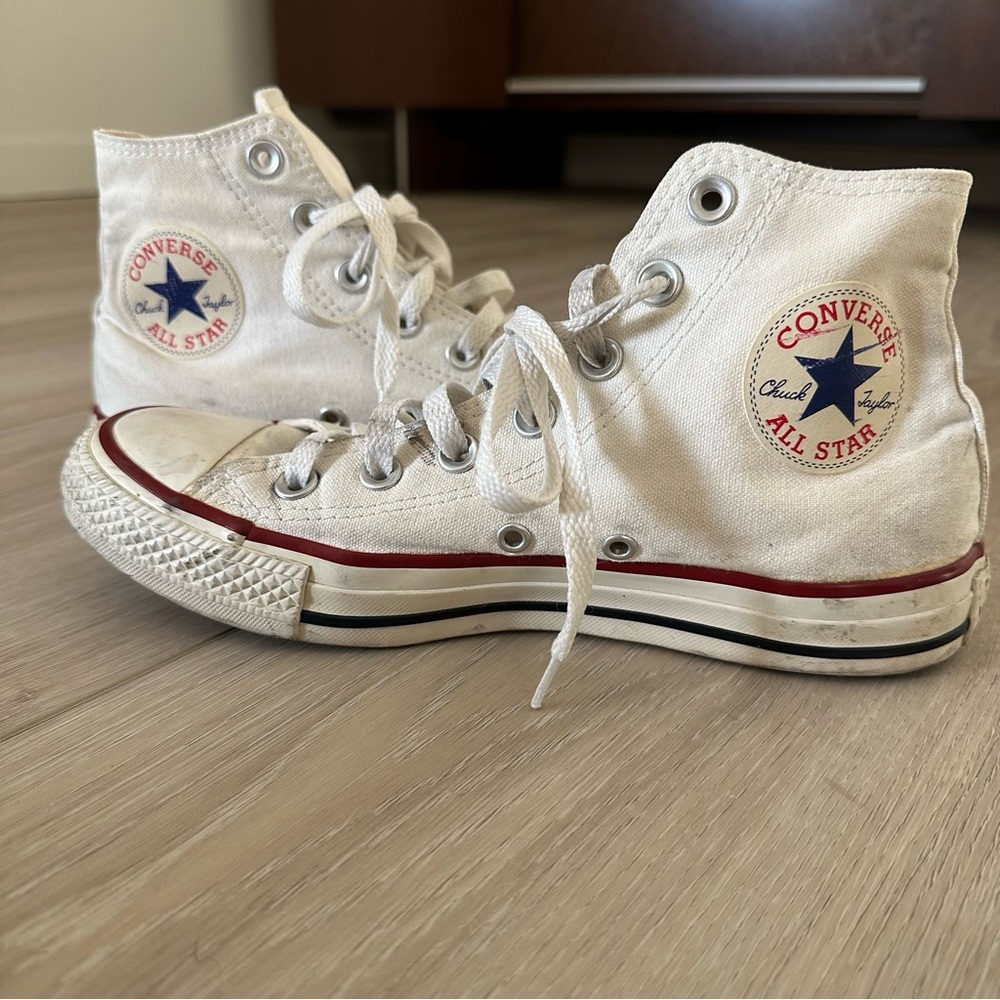 White Classic Converse High Tops